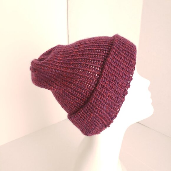 Unisex Adults Crochet Redish Purple Color Cute Hat Beanie - Picture 2 of 8